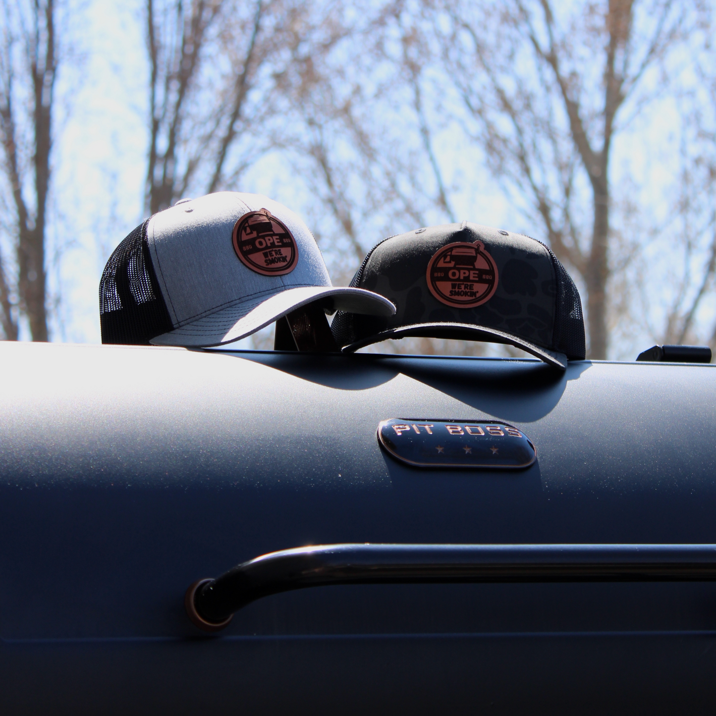 Ope We're Smokin' Grey Black Hat