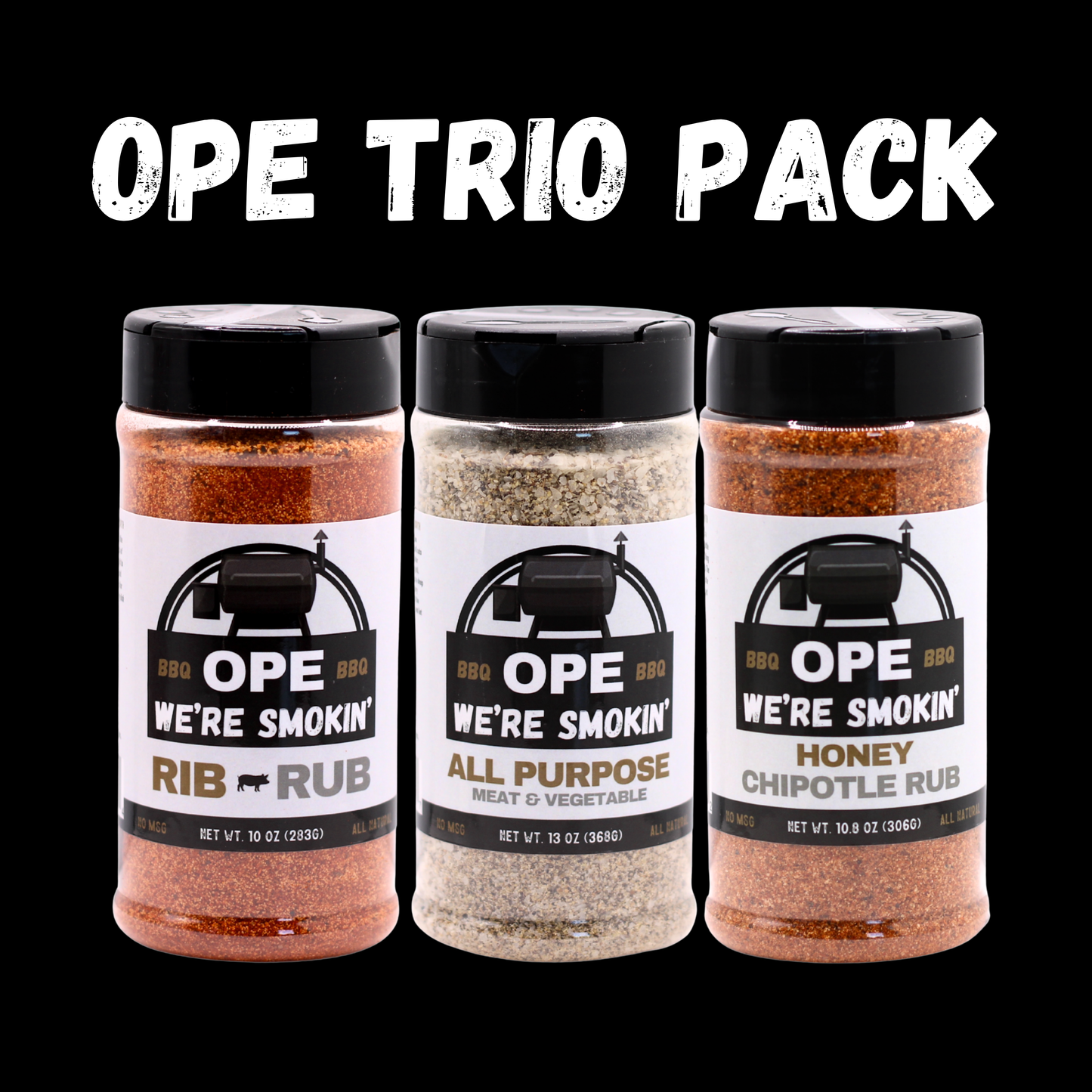 Ope Trio Pack - Rib Rub, All Purpose & Honey Chipotle Rub