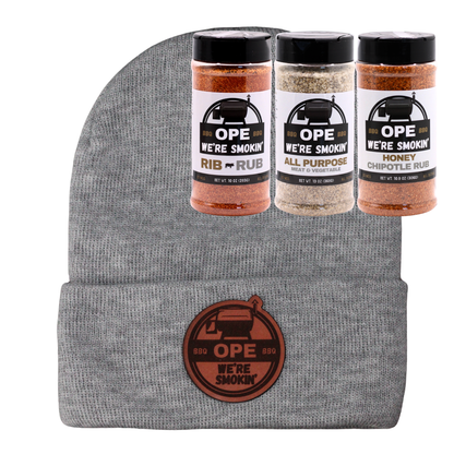 Smoker Combo - Grey Beanie + Rib Rub & All Purpose Seasoning